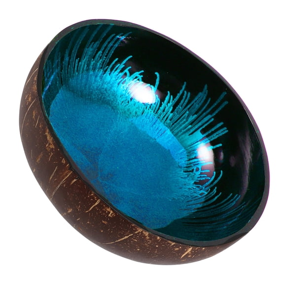 ibasenice Blue Coconut Shell Bowl for Storage Unique Patterned Candy Container Nuts Holder 6 in
