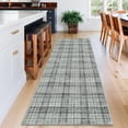 thumbnail image 6 of Memoryfield 2' x 8' Washable Plaid Runner Rug, Modern Non-Slip, Stain-Resistant Floor Carpet for Bedroom, Entryway, Kitchen, Dining Room & Dorm, Green, 6 of 6