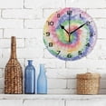 thumbnail image 5 of GZHJMY Tie Dye Wall Clock, 10" Silent Non Ticking Round Clock, Oil Painting Easy to Read Clock for Living Room Bedroom Bathroom Home Decor Holiday Gifts, 5 of 7