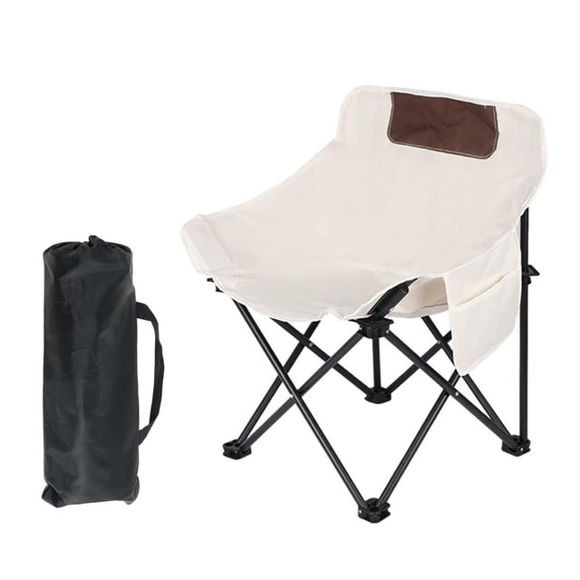 Silla de camping plegable Zulema Beige Blanco