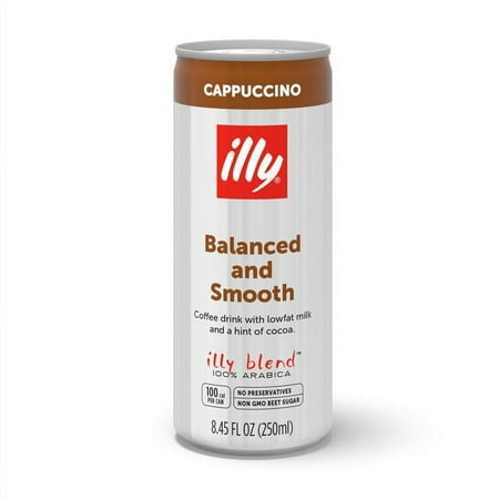 illy Ready To Drink Coffee Cappuccino 8.5 Fl Oz Cans (12-Pack)