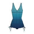 thumbnail image 1 of Tyr Fishnet V-Neck Sheath Swimsuit Turquoise Size 6, 1 of 1