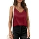 thumbnail image 5 of Camisetas sin mangas con cuello en V para mujer para el verano: camisola de satén de seda sin mangas con tirantes ajustables, diseño estampado, corte ajustado para combinar con otras prendas o para, 5 of 7
