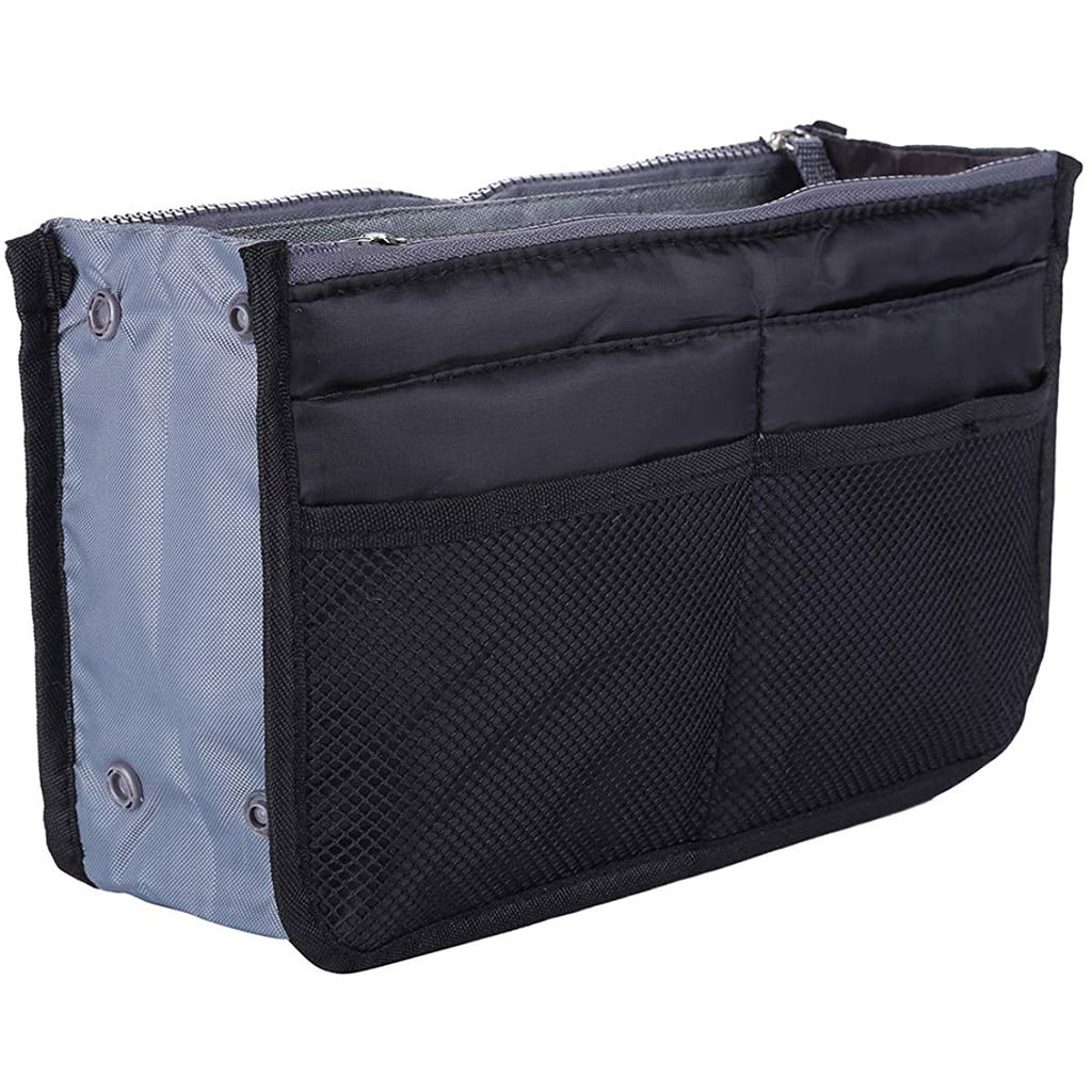  Vercord Premium Nylon Purse Organizer Tote Handbag Insert  Organizers Bag in Bag Zipper 13 Pockets Grey X-Large : Clothing, Shoes &  Jewelry