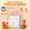 thumbnail image 5 of Pioneer Flower Floral Print Pattern Insulated Lunch Bag for Women & Adults,Large Portable Soft Cooler Lunch Bag,Thermal Food Storage Tote with Pearl Cotton,8.66L,8.75x5.75x9.5 Inch, 5 of 6