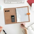 thumbnail image 6 of Denhf Portfolio Folder with Calculator, Leather Professional Business Padfolio with Card Holder, Binder Portfolio for Interview Negotiate, Legal Pad Holder Document Organizer, 16.7" x 9.6", Black, 6 of 9