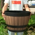 thumbnail image 2 of fastboy Imitation Barrels Flowerpot Household Gardening Container Scene Layout Indoor Planter Round Bucket Backyard Adornment type1, 2 of 9