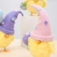 thumbnail image 3 of Easter Chick Figurines for Holiday Decorations with Fluffy Yellow Body and Colorful Hats, Made of Fabric, 3 of 9