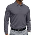 thumbnail image 2 of Sewkxo Men's Polo Shirts Long Sleeve Golf Polo Shirts for Men Breathable Polos Casual Collared Shirts,Dark Gray XL, 2 of 7