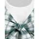 thumbnail image 4 of TAPE TIPO PLANTE PLAID TOP TOP Y TUISIÓN CONJUNTO DE TIENDO Rosegal Camisetas tallas grandes, 4 of 5