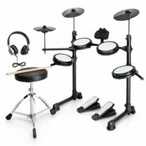 Ktaxon Electronic Drum Set for Beginner with 4 x 7in Drum Pads, 3x 10in Cymbals, 150  Sounds, Drum Module, Headphones, Drumsticks