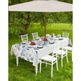 thumbnail image 3 of Blue Grey Christmas Outdoor Tablecloth - 60x120 Inch Rectangle Dining Table Cover, Xmas Botanical Eucalyptus Leaves Waterproof Outdoor Table Cloth with Umbrella Hole & Zipper for Patio, 3 of 5