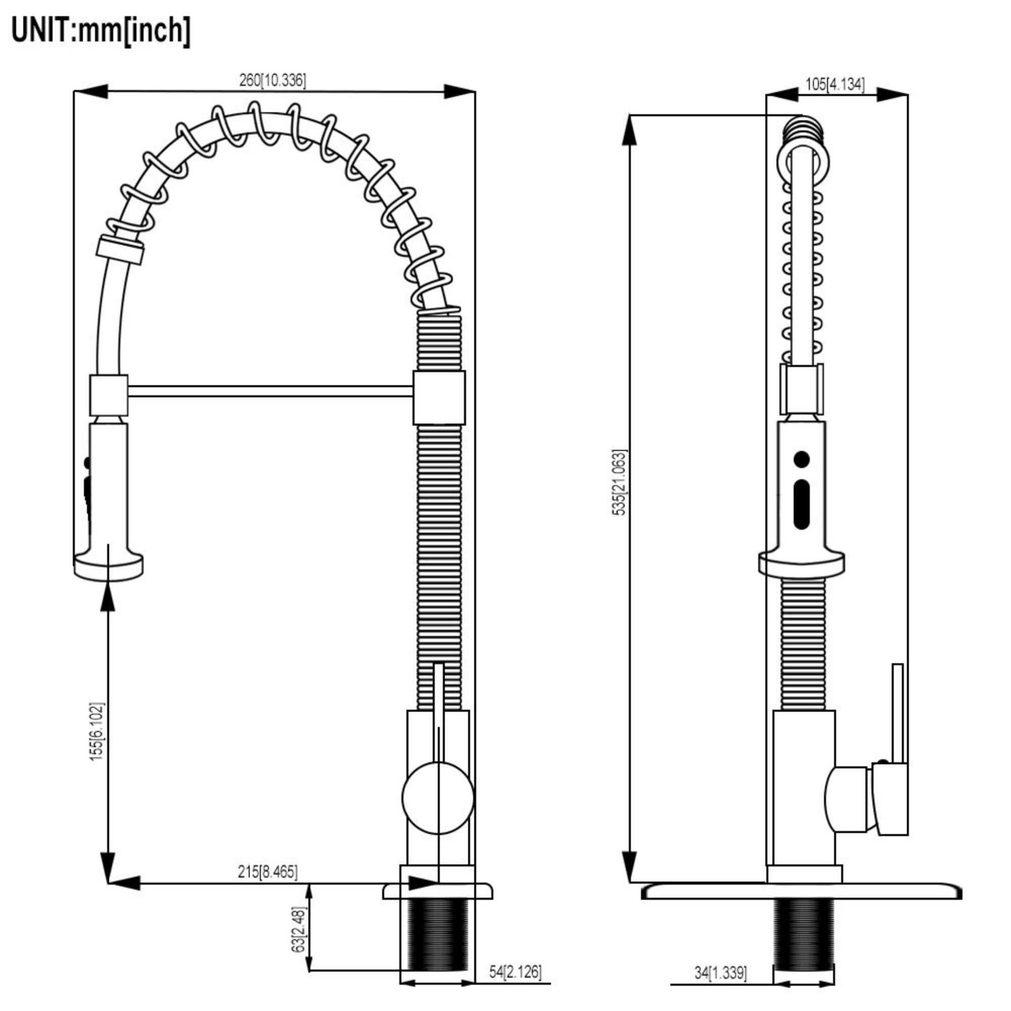 Logmey Kitchen Faucet with Pull Down Sprayer, Brushed Nickel Commercial Spring Kitchen Sink Faucet Single Handle Pull Out Sink Faucets with Deck Plate Suit to 1 or 3 Holes