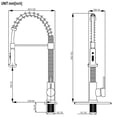 thumbnail image 5 of Logmey Kitchen Faucet with Pull Down Sprayer, Brushed Nickel Commercial Spring Kitchen Sink Faucet Single Handle Pull Out Sink Faucets with Deck Plate Suit to 1 or 3 Holes, 5 of 6