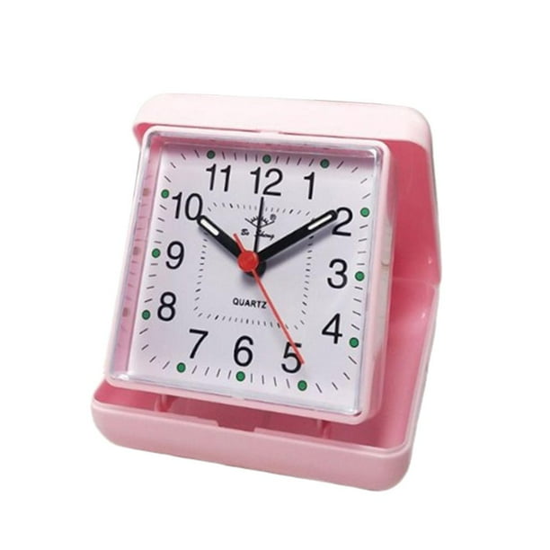 Despertadores Plegables Despertadores de Despertadores Analógicos , Niñas, Personas Mayores Y Ancianos rojo perfecl Mini reloj de viaje
