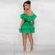 thumbnail image 5 of Conjunto de dos piezas con volantes para mujer, conjuntos cortos de verano con escote oblicuo y hombros descubiertos, top corto y pantalones cortos, trajes sexys para fiestas navideñas y clubes, 5 of 5