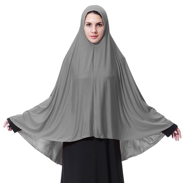 Colección Musulmana Hijab Khimar Pañuelo para Mujeres, Banderas de Estilo Largo en 12 Colores, Poliéster Suave para el Uso Diario Modesto