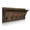 thumbnail image 2 of HBCY Creations Rustic Wall Mounted Coat Rack Shelf, Brown, 2 of 9