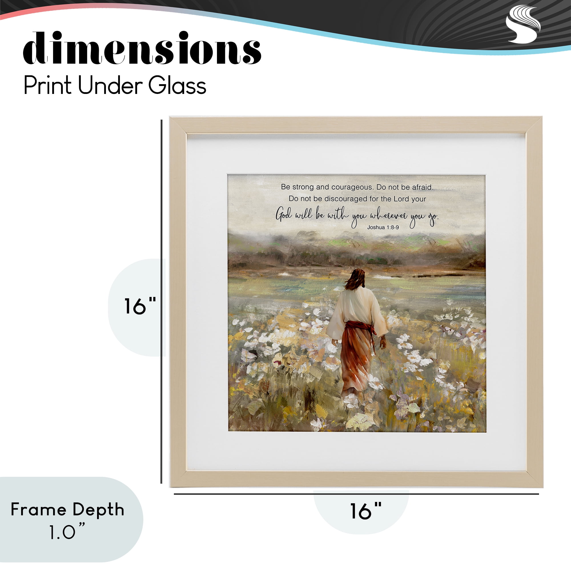 Stupell Industries God With You Wherever Birch Framed Print Under Glass, design by Sally Swatland
