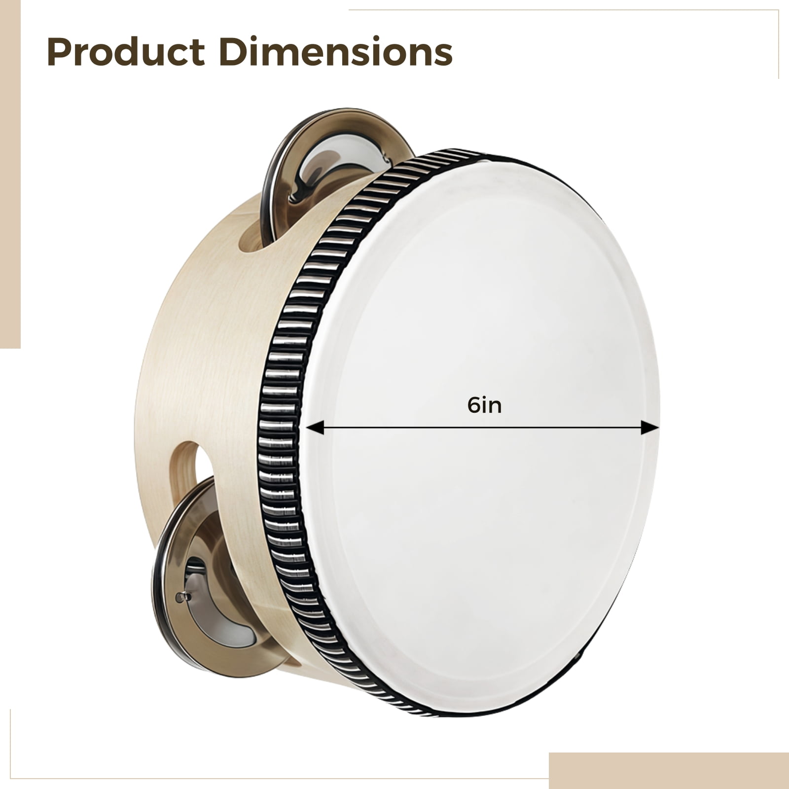 12 Pcs 4-inch Wooden Tambourine, Single Row Handheld Percussion Instrument with Polyester and Sheepskin Drumhead, Perfect for Dance Classes, Weddings, and Parties