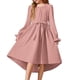 thumbnail image 2 of Vestido Largo de Manga Larga de Moda Y Cómodo Color Sólido con Cinturón para las Niñas, Falda Plisada para el Vestido de Cumpleaños para las Niñas, 2 of 6