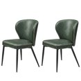 thumbnail image 1 of VASAGLE EKHO Collection - Dining Chairs Set of 2, Upholstered Kitchen Chairs, Comfortable Seat, Synthetic Leather with Stitching, Mid-Century Modern, Easy Assembly, Living Room Lounge, Forest Green, 1 of 8