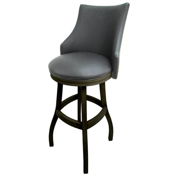 Tobias Designs 34" Swivel Wood Extra Tall Bar Stool in Gray/ Shadow
