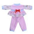 thumbnail image 3 of Traje de ropa de muñeca hecho a mano Conjunto de ropa de salón y pantalones con lazo para muñecas de muñecas de 18 '' Zulema Pijama de traje de muñeca, 3 of 6