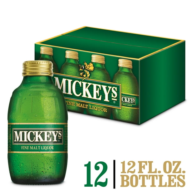 Mickeys Fine Malt Liquor Ale Beer, 12 Pack, 12 fl. oz. Bottles, 5.6