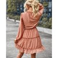 thumbnail image 1 of Vestido De Manga Larga, Vestido Con Cuello En V Para Mujer, Panel De Cuello De Encaje, Cintura Alta, Estampado Con Paneles En Capas Para El Trabajo ANGGREK  Otros, 1 of 8