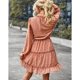 thumbnail image 3 of Vestido De Lunares, Vestido De Mujer De Cintura Alta Lindo Poliéster Casual Encaje Cuello Panel Impreso Para El Trabajo ANGGREK No, 3 of 7
