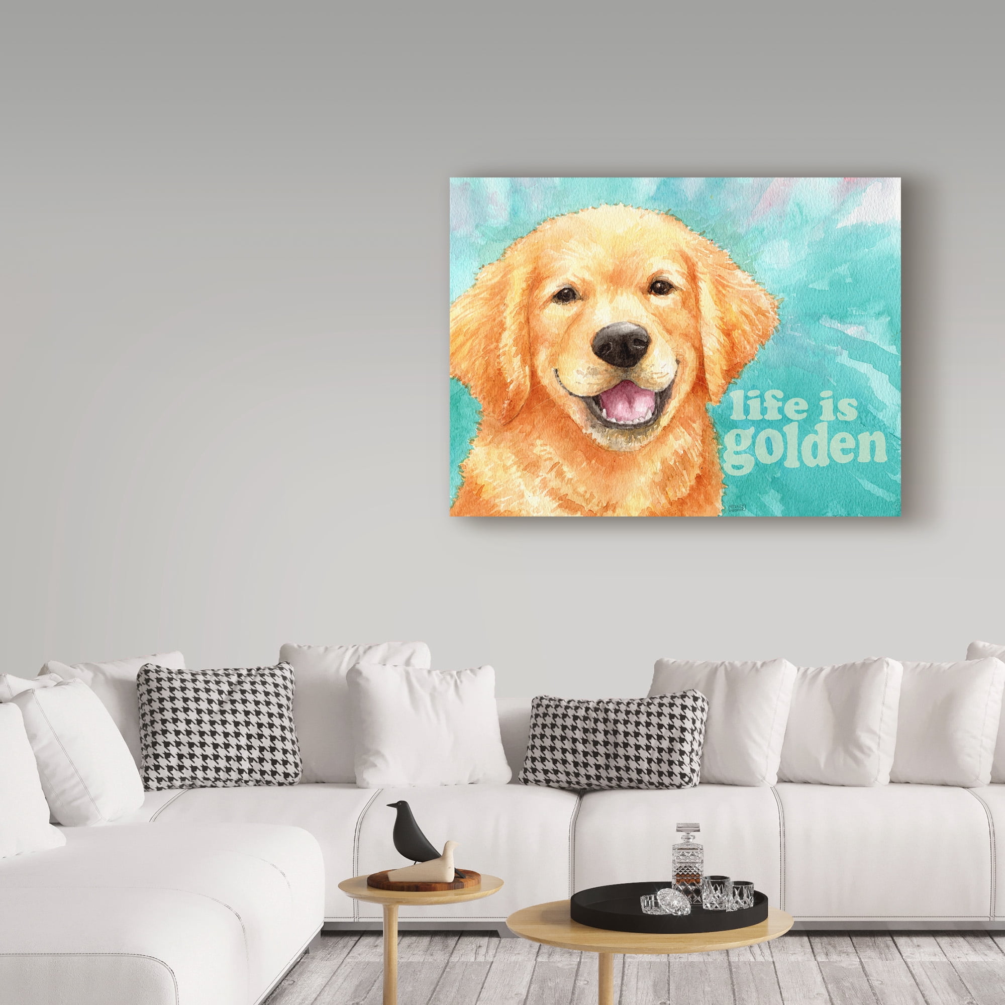 Trademark Fine Art 'Life Is Golden Retriever' Canvas Art by Melinda Hipsher