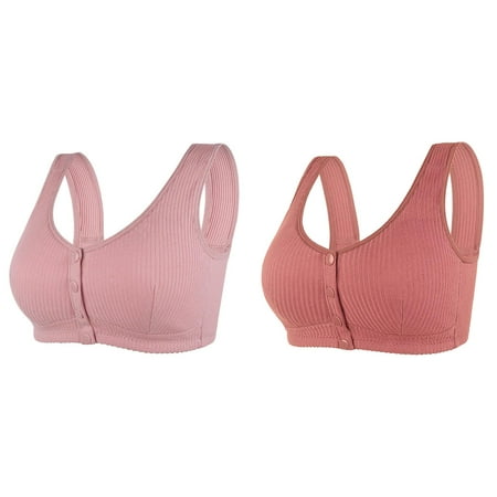 Kcodviy 2 Pcs Womens No Steel Ring Sports Bra for Women Front Close Bra T Women s Sports Bras Back Plus Size Seamless Lift Bra Unlined Bra for Large Women Bra Set and Underwear Plus Size