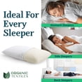 thumbnail image 4 of Organic Textiles Natural Talalay Latex Bed Pillow with Organic Cotton Cover - (King, Soft) - 1 Pack, 4 of 11