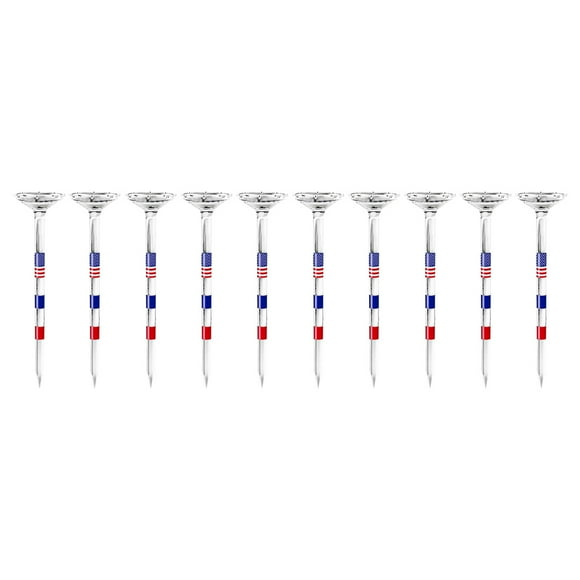 10Pcs Golf Tees Reduces Friction and Side Spin 3-1/4 Inch Plastic Golf Tees USA American Flag Golf Plastic Tees Gifts for Men 10Pcs
