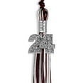 thumbnail image 5 of Endea Graduation Maroon/Silver/White Mixed Color Graduation Tassel with Silver Date Drop, 5 of 10