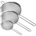 thumbnail image 1 of Fine Mesh Strainer, Stainless Steel Fine Mesh Sieve, Set of 3 Small Strainers Fine Mesh for Kitchen, Silver Colander Sieve Sifter with Long Handle,8cm 12cm 16cm 3pcs, 1 of 5
