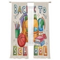 thumbnail image 2 of Sheer Curtains 96 Inches Long 2 Panels, Vintage Crayon Globe Rod Pocket Curtain Voile Draperies, Back to School Words on Linen Light Filtering Window Treatment for Living Room Kitchen Bedroom, 2 of 8