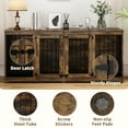 thumbnail image 5 of NARTRU 70.9" Large Double Dog Crate Kennel Furniture with Trays and Divider for Dogs Indoor, Rustic Brown, 5 of 8