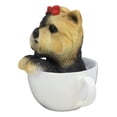 thumbnail image 2 of Ebros Realistic Adorable Yorkie Dog with Red Ribbon in Teacup Statue 6"H, 2 of 5