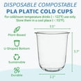 thumbnail image 3 of Compostable clear plastic cups, 12-ounce biodegradable disposable cups, plant-based plastic cold drink cups, suitable for juice, wine, parties, weddings, and everyday use - 100 pack, 3 of 4