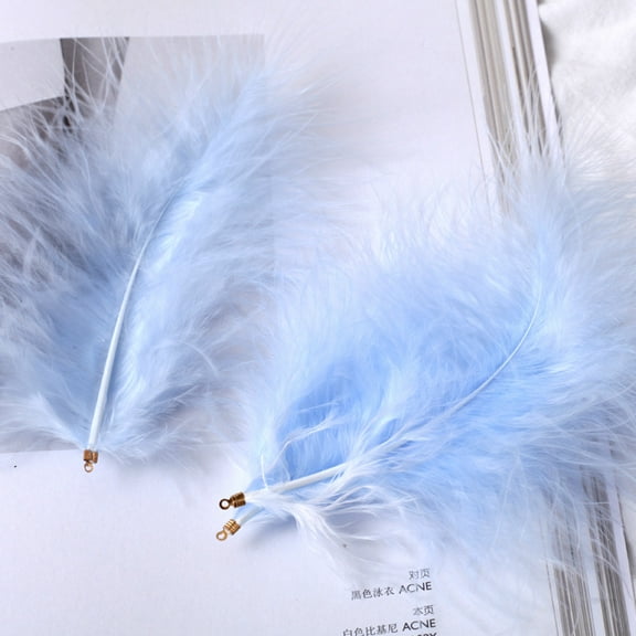 XmhyTop-A 100pcs Fluffy Feathers 3.9-4.7inch for Craft Dream Catcher Decoration Natural Fluffy Feathers,Light Blue
