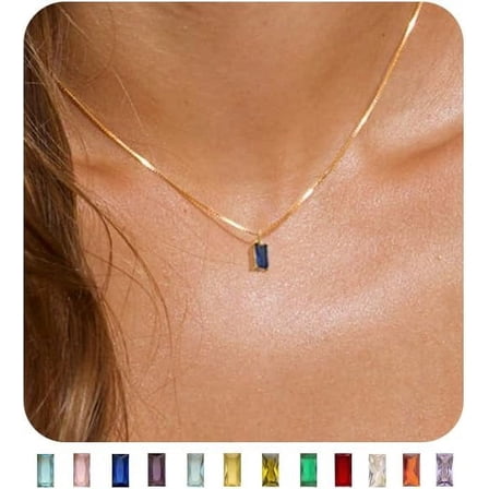 Diamond Necklaces For Women 14K Gold Plated Emerald Birthstone Necklace For Women Mothers Dainty Gold Necklace Blue Green Cubic Zirconia Pendant Necklace Birthday Gifts For Women Jewelry[o105]