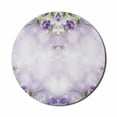 thumbnail image 1 of Floral Mouse Pad for Computers, Composition of Blossoming Flowers with Green Spring Leaves Romantic Nature, Round Non-Slip Thick Rubber Modern Mousepad, 8" Round, Lilac Purple Green, by Ambesonne, 1 of 2