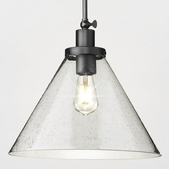 Luxury Modern Farmhouse Pendant, Matte Black, UHP4676