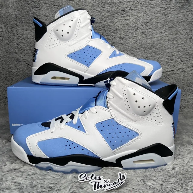Ni - ke Air Jordan 6 Retro UNC University Blue Size 10.5 Men Sneakers CT8529-410