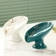 thumbnail image 5 of Jabonera de cerámica para baño, jabonera de hoja para ducha, jabón de manos, barras de piedra pómez, esponjas, estropajos, color blanco, 5 of 5