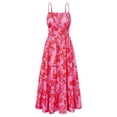 thumbnail image 3 of WILLBEST Vestido De Verano Para Mujer, Vestido Informal Para Mujer, Vestido Estampado De Verano De Europa Y Estados Unidos, Sin Mangas, Tirantes Finos, Plisado, Con Volantes, Vestido De Playa, 3 of 3