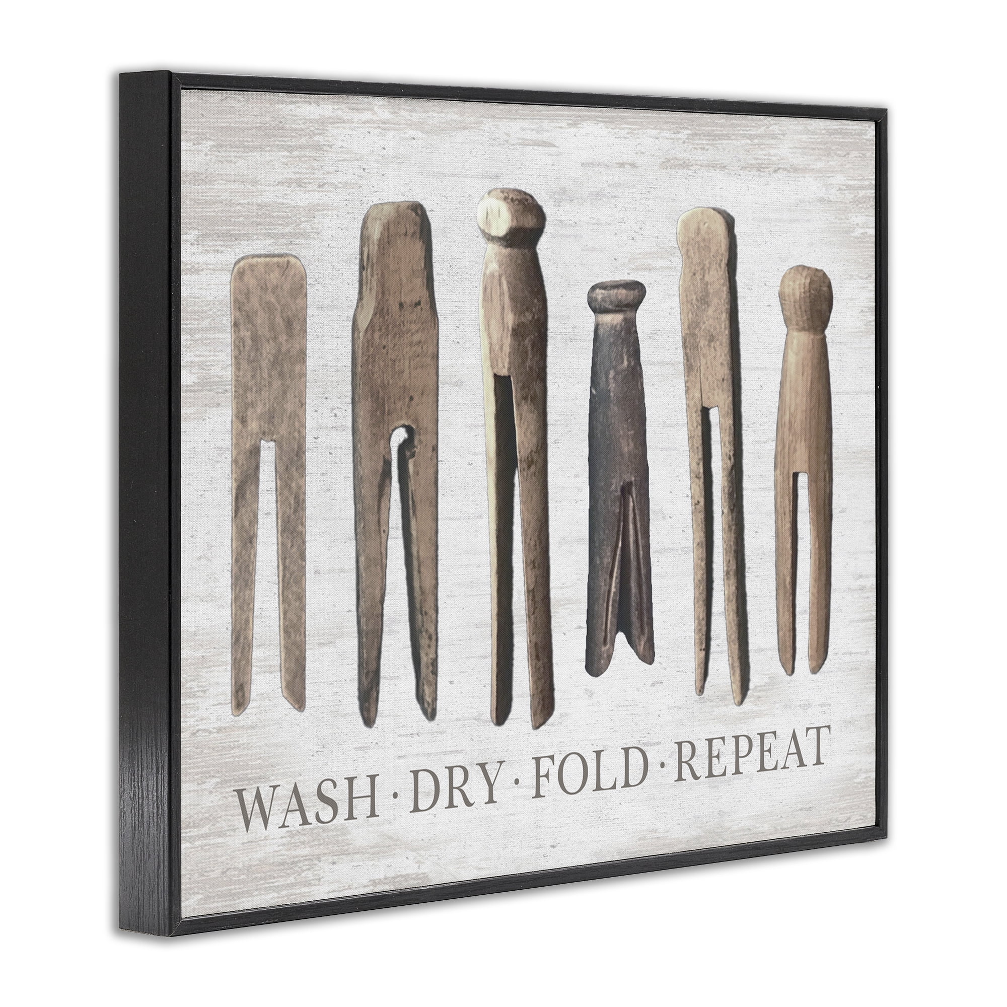 Rustic Laundry Phrase Black Framed Giclee Art, 20 x 16