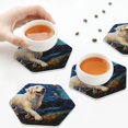 thumbnail image 5 of Kdxio Vintage Starry Sky Labrador A Funny Coasters,4 Pcs Leather Coasters,Housewarming Gifts,Protect Furniture from Water Marks Scratch and Damage, 5 of 6